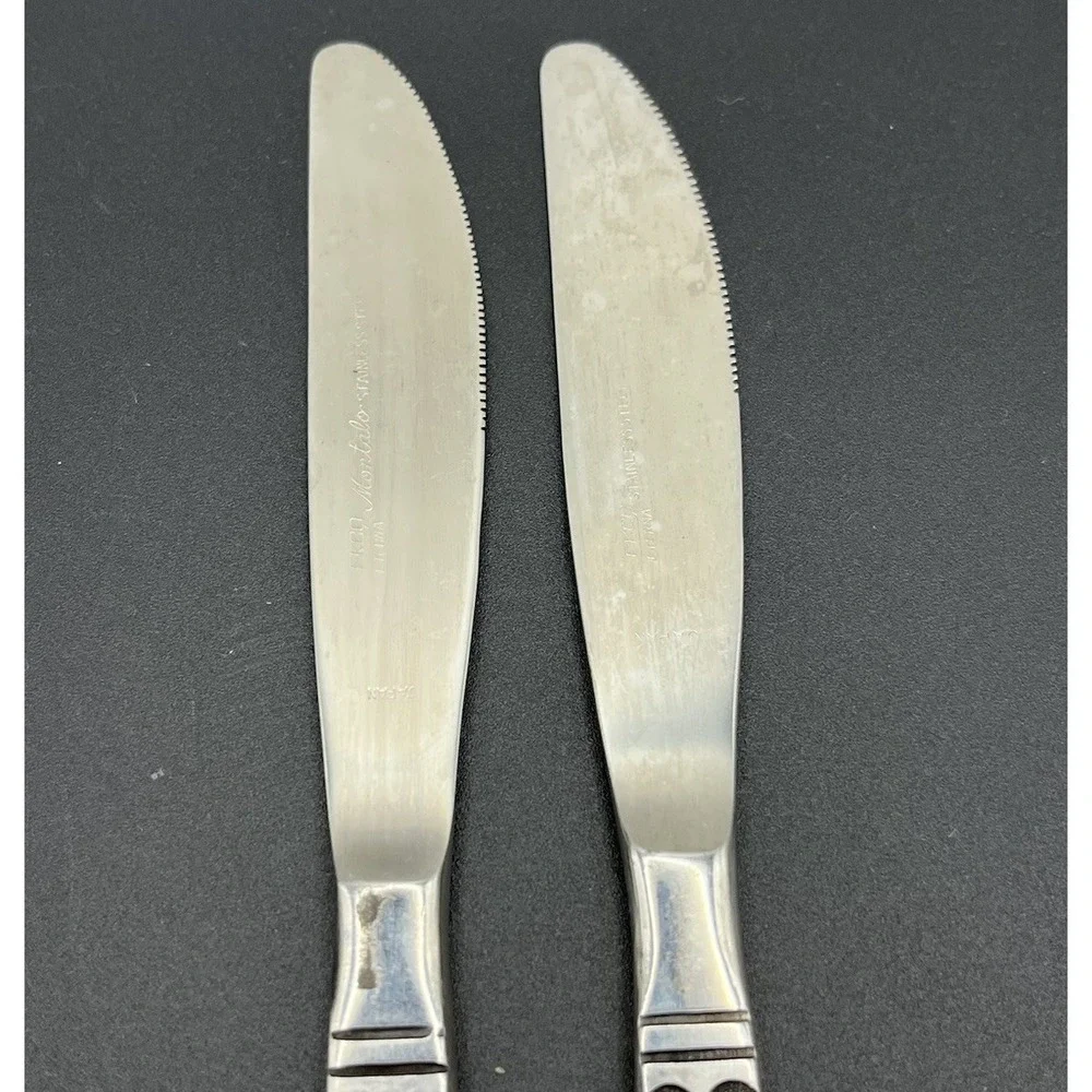 Set Of 10 Ekco Eterna‎ Montalo MCM Stainless Steel Flatware Dinner Knives Japan